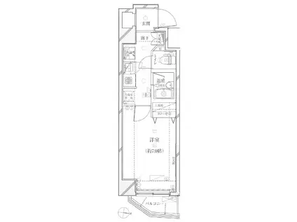 プレール・ドゥーク代々木八幡(1K/2階)の間取り写真