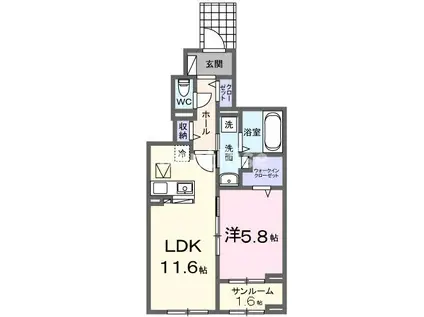メゾン セレニテ(1LDK/1階)の間取り写真