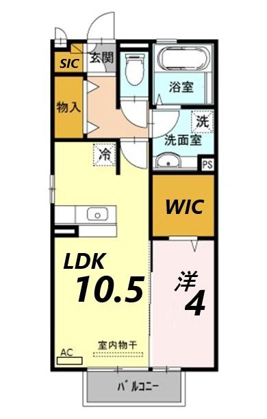 セントラルセジュール(1LDK/2階)の間取り写真