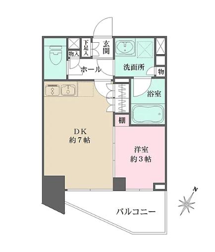 ミュプレ表参道(1DK/8階)の間取り写真