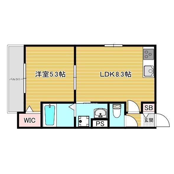 ALEGRIA若江本町ノース(1LDK/1階)の間取り写真