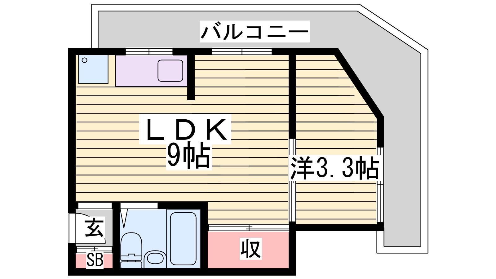 ペシュ七番館(1LDK/5階)の間取り写真