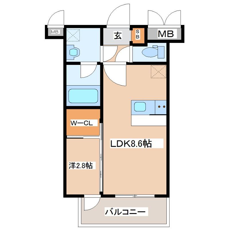 セレニテ中崎町リアン(1LDK/2階)の間取り写真