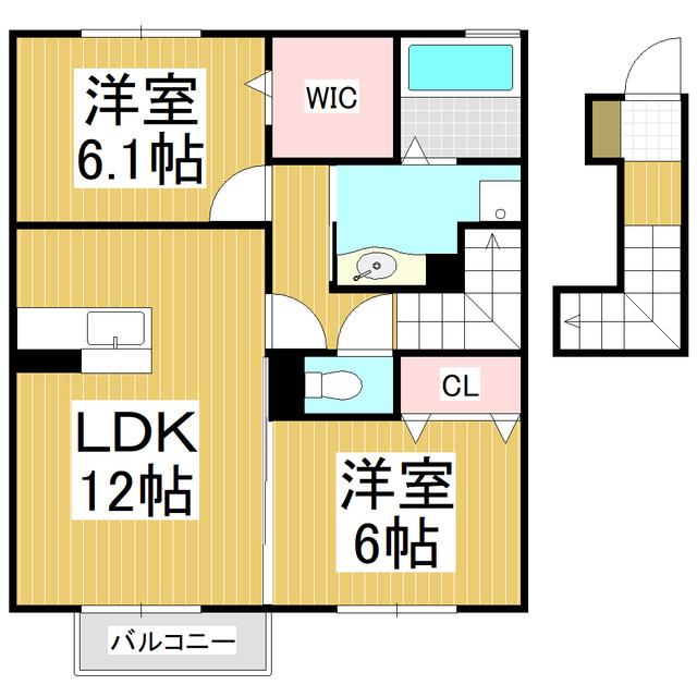 メゾン プレーヌ(2LDK/2階)の間取り写真