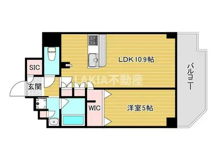 エステムプラザ南船場レジスタ(1LDK/6階)の間取り写真