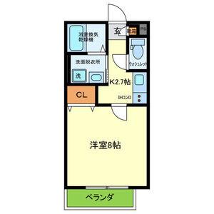 メルレーブK・S(1K/1階)の間取り写真