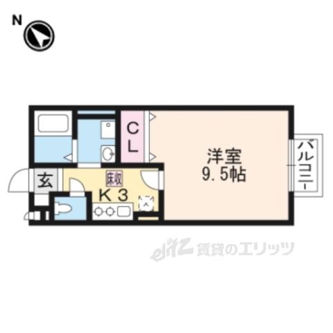 ハンズレジデンス北脇A棟(1K/1階)の間取り写真