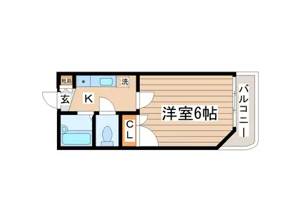 エトワール八乙女(1K/4階)の間取り写真