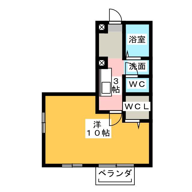 ルネ城東(1K/2階)の間取り写真