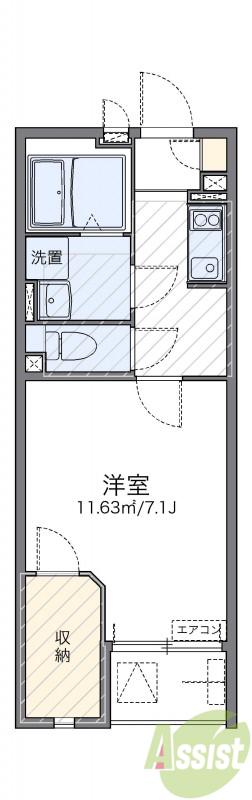 レオネクスト光(1K/2階)の間取り写真