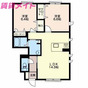 エテルノ レガーロ C(3LDK/1階)の間取り写真