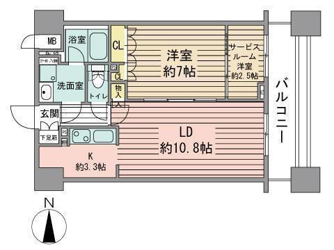 パークアクシス札幌植物園前(1LDK/13階)の間取り写真