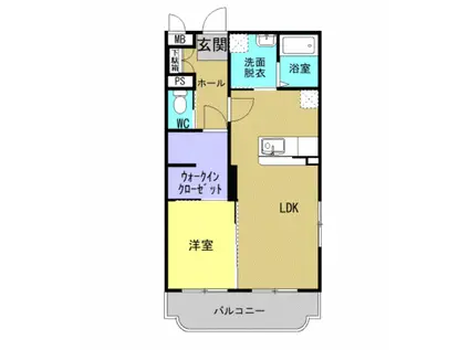 ハレレア(1LDK/1階)の間取り写真
