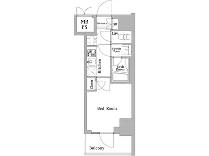 ハーモニーレジデンス川崎002(1K/8階)の間取り写真