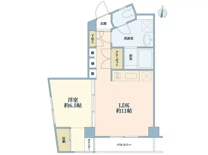 中野ヒルサイドコート(1LDK/3階)の間取り写真