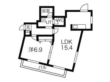 シーウィンド湘南(1LDK/3階)の間取り写真