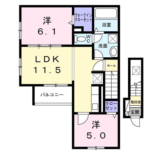 SALLIER(2LDK/2階)の間取り写真