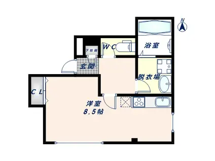 エムズコート(ワンルーム/2階)の間取り写真