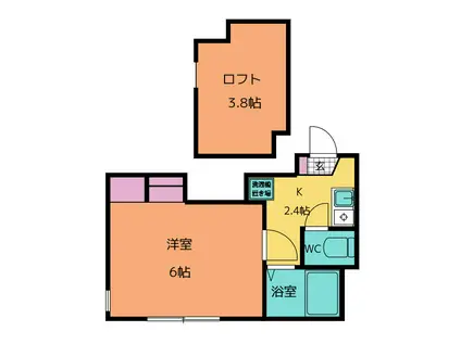 プラムハイツ(1K/1階)の間取り写真