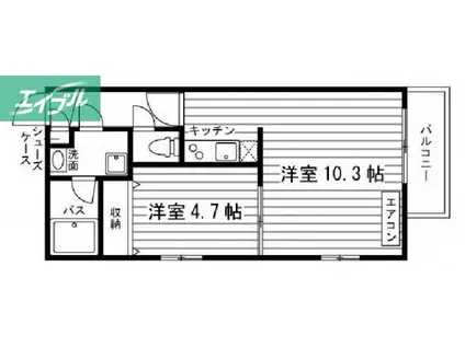 プエルラスクェアアコウIII番館(1LDK/1階)の間取り写真