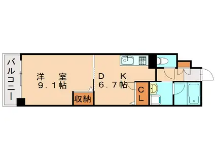 第5高島コーポ(1DK/2階)の間取り写真