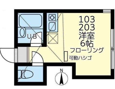 ユナイト富士見BELL EPOCH(1K/2階)の間取り写真