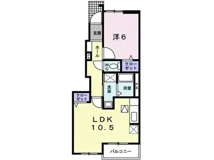 メゾン ボヌ-ル(1LDK/1階)の間取り写真