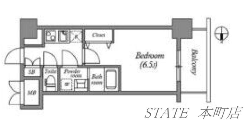 ワールドアイ難波CITY GATE(ワンルーム/6階)の間取り写真