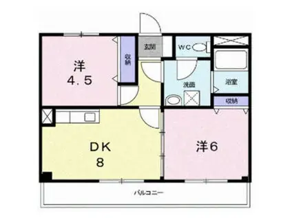 グラネスMD(2DK/2階)の間取り写真