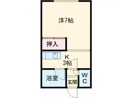 栄町ハイツI(1K/2階)の間取り写真