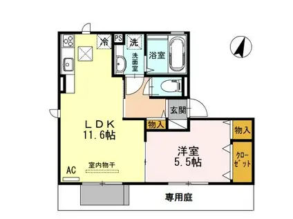 神戸6番館(1LDK/2階)の間取り写真