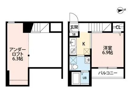 MOCOS(ワンルーム/1階)の間取り写真