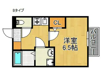 セジュールMARUGEN B(1K/1階)の間取り写真