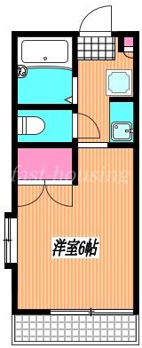 みのり2(ワンルーム/1階)の間取り写真