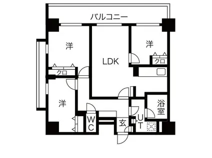 アーバンポイント高崎(2LDK/6階)の間取り写真