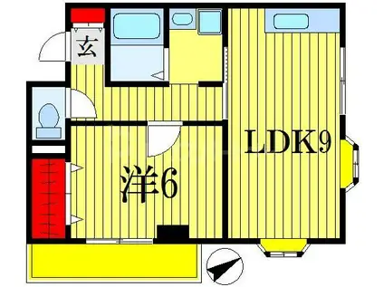 ハイブリッジマンションII(1LDK/1階)の間取り写真