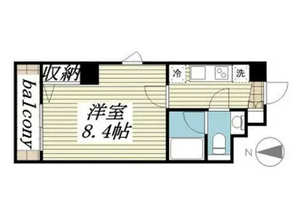 K・広尾(1K/8階)の間取り写真