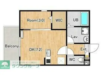 ジーメゾン海老名門沢橋ルリエ(1DK/2階)の間取り写真