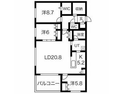 ROSSO GARDEN(3LDK/1階)の間取り写真