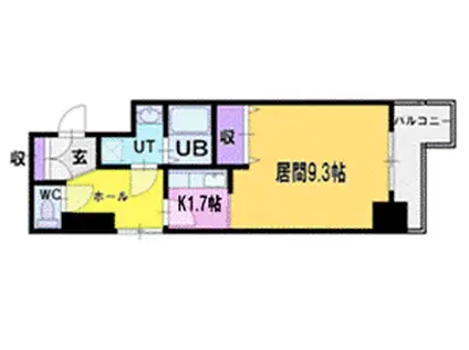 ヴァージェ共応(ワンルーム/3階)の間取り写真