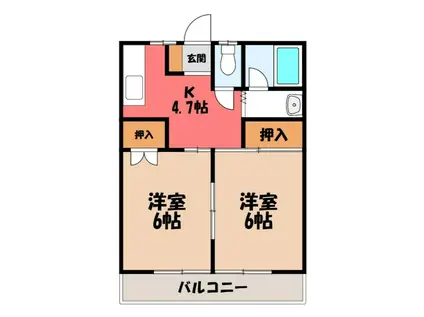 アネックスI(2K/1階)の間取り写真