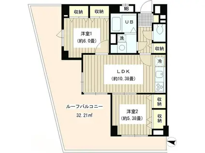 COLORS GARDEN(2LDK/2階)の間取り写真