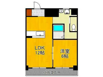 スペースワールド南ビル(1LDK/7階)の間取り写真