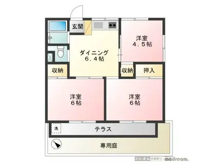 下高井戸ハイム(3DK/1階)の間取り写真