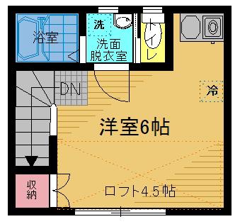 ゴールドフォレスト(1K/2階)の間取り写真