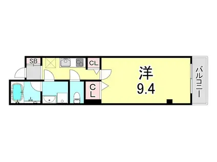 プランドール森南(1K/2階)の間取り写真