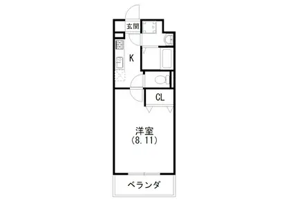 ヴィーガ(1K/3階)の間取り写真