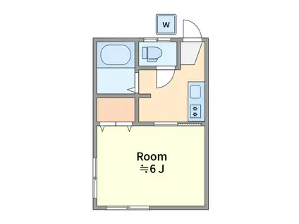 CASTANA大山II(1K/1階)の間取り写真