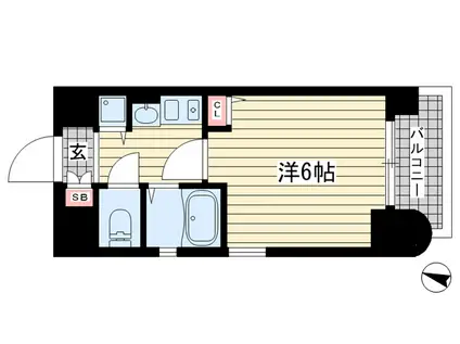 エステムコート神戸県庁前II(1K/3階)の間取り写真