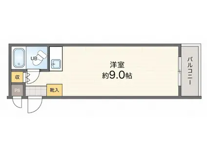 シャルム茨木(ワンルーム/3階)の間取り写真